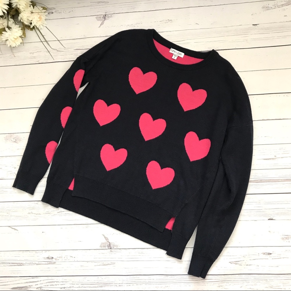 Blue/pink Heart Pullover Sweater